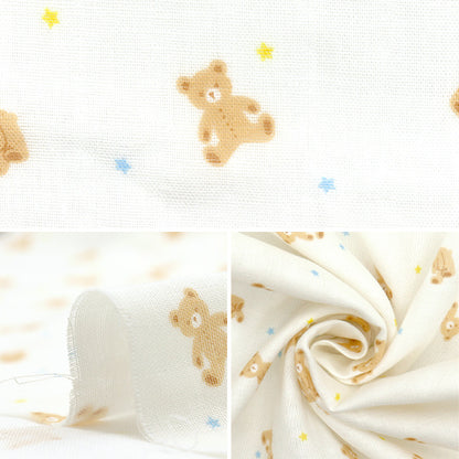 [Cantidad a partir de 5] Tela 『gasa doble COLECCIÓN HIESY Bear Ivory GH10666S-A"