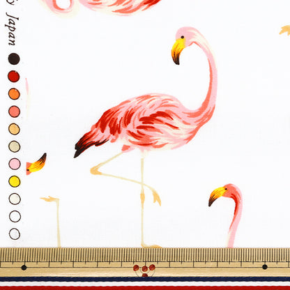 【数量5から】 生地 『ブロード フラミンゴ ホワイト 4235-1-1』