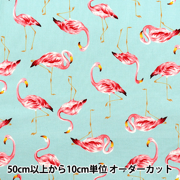【数量5から】 生地 『ブロード フラミンゴ ミント 4235-1-2』
