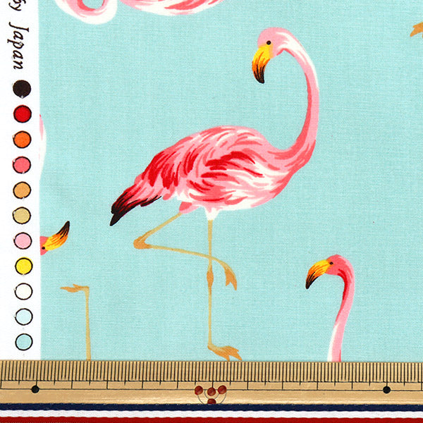 【数量5から】 生地 『ブロード フラミンゴ ミント 4235-1-2』