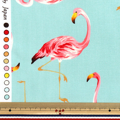 【数量5から】 生地 『ブロード フラミンゴ ミント 4235-1-2』