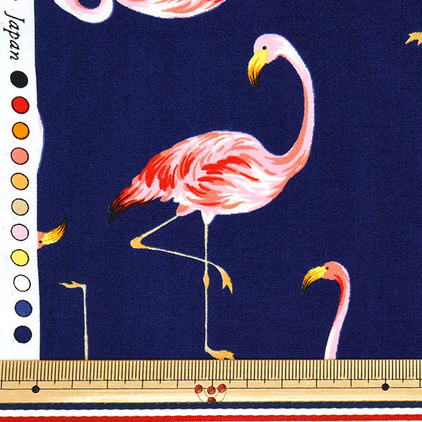 [Quantité à partir de 5] Tissu "Broad Flamingo Navy 4235-1-3"