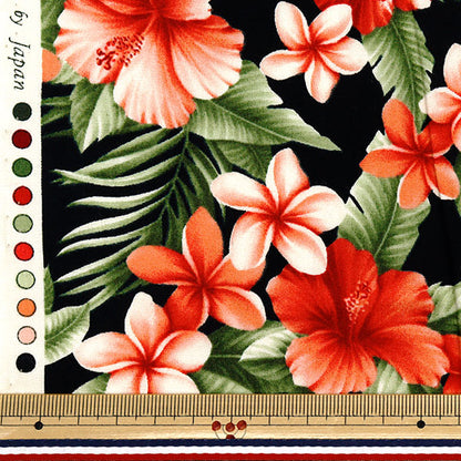 [Quantité à partir de 5] Tissu "Broad Hibiscus Black 4236-1-1"