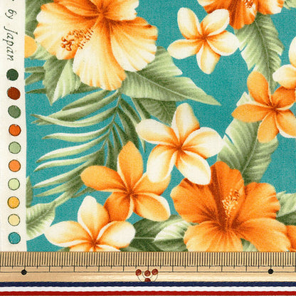 [Quantité à partir de 5] Tissu "Broad Hibiscus Aqua Mint 4236-1-3"