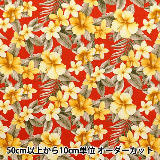 [Quantité à partir de 5] Tissu "Broad Hibiscus rouge 4236-1-4"