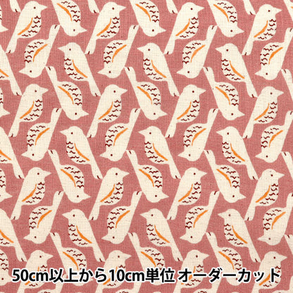 [Quantité à partir de 5] Tissu "Linon Love Bird Pink 850508-1-2"