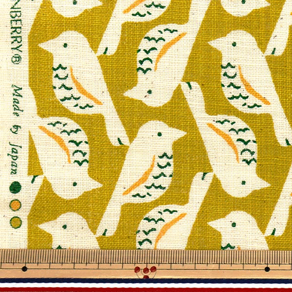 [Quantité à partir de 5] Tissu "Line LIX LOVE BIRD LIME 850508-1-3"