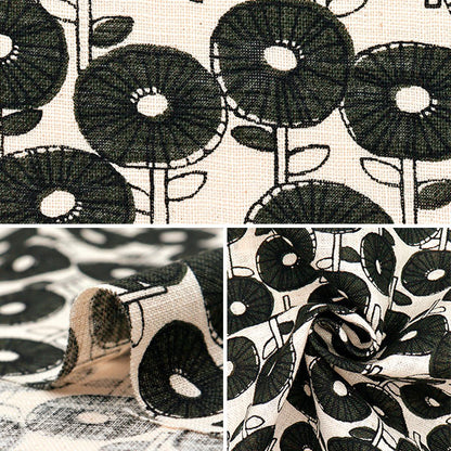 [Cantidad a partir de 5] Tela "Laboratorio de lino Popo Black 850509-1-1"