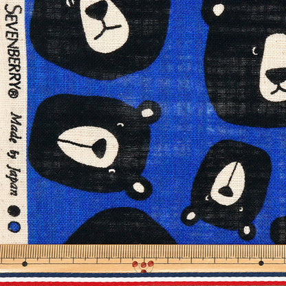 【数量5から】 生地 『リネンライクスラブ ビッグベアブラザーズ ブルーベリー 850519-1-3』