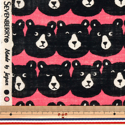 [Cantidad a partir de 5] Tela "Amor de lino Mugyutto Bear Peach 850520-1-1"