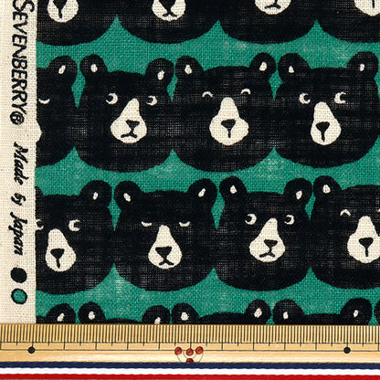 [Cantidad a partir de 5] Tela "Amor de lino Mugyutto Bear Peppermint 850520-1-4"