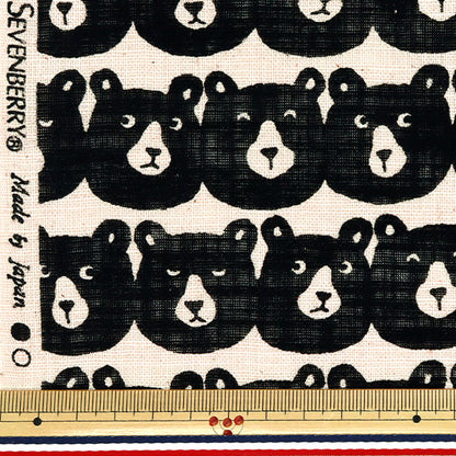 [Cantidad a partir de 5] Tela "Amor de lino Mugyutto Bear Kinari 850520-1-5"