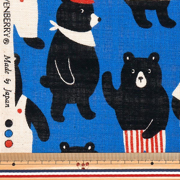 [Quantity starting from 5] Fabric "LinenLike Love Mechakuma Wonderland Blue 850521-1-1"