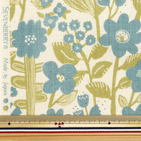 [Cantidad a partir de 5] Tela "Amor de lino Blossom Ash Blue 850510-1-2"