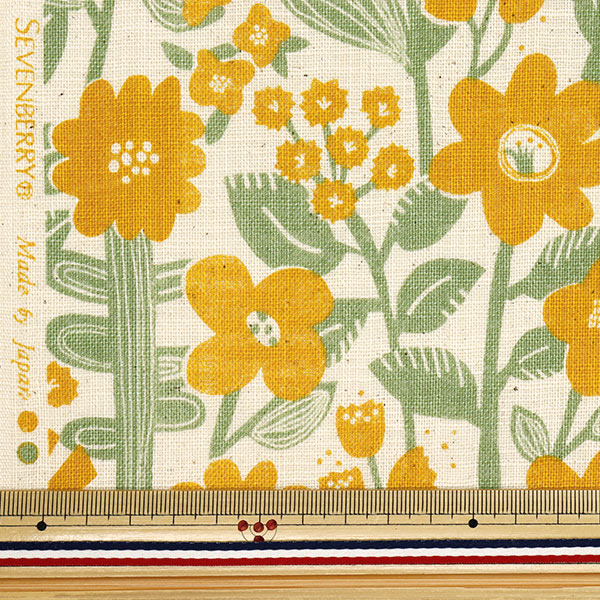 [Quantity starting from 5] Fabric "Linen Leek Lab Blossom Lemon 850510-1-3"