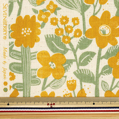 [Quantity starting from 5] Fabric "Linen Leek Lab Blossom Lemon 850510-1-3"