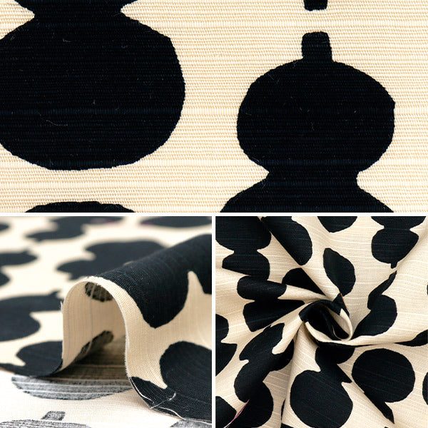 [Quantity starting from 5] Fabric 『Shantung Simple modern gourd black 850108-12-1"