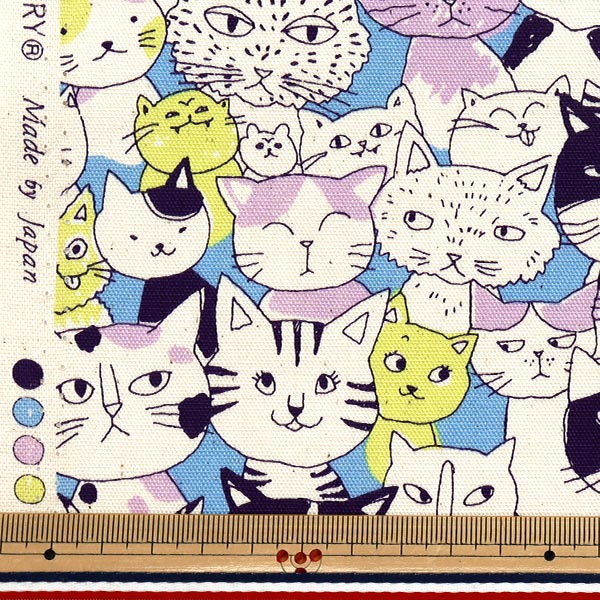 [Quantité à partir de 5] Tissu 『Oxford Nyan Comics Blue 850536-1-2"