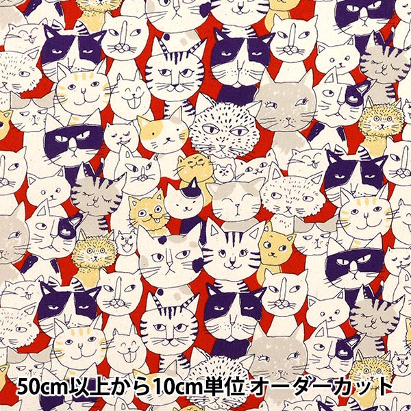 [Cantidad a partir de 5] Tela 『Oxford Nyan Comics Red 850536-1-3"