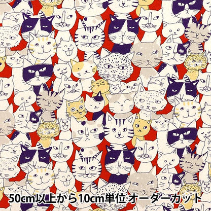 [Cantidad a partir de 5] Tela 『Oxford Nyan Comics Red 850536-1-3"