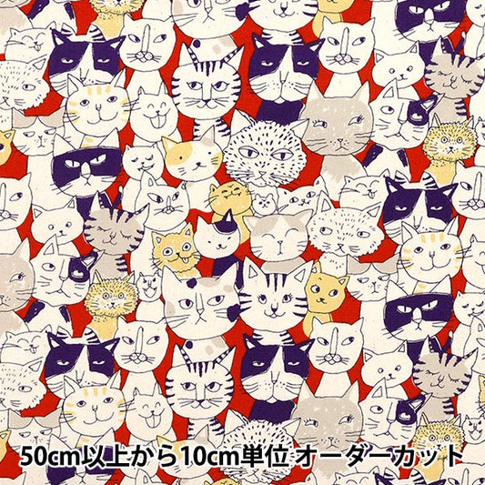 [Cantidad a partir de 5] Tela 『Oxford Nyan Comics Red 850536-1-3"