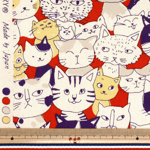 [Cantidad a partir de 5] Tela 『Oxford Nyan Comics Red 850536-1-3"