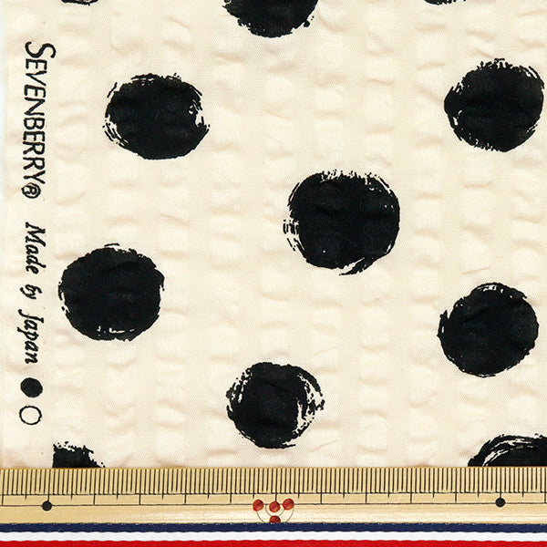 [Quantità a partire da 5] Tessuto "Dot casuale a stampa indicata Naturale x nero 82167-1-1"