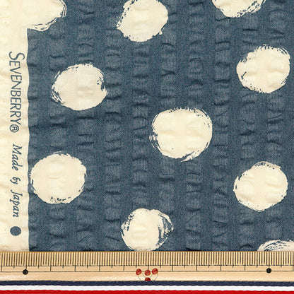 [Cantidad a partir de 5] Tela "Ripple imprima al azar dot azul 82167-1-7"