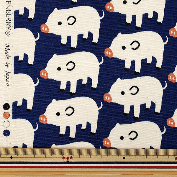 [الكمية من 5] الأقمشة "أكسفورد قطن غير مبيض Boo Boo Pig Navy B850576Z-1-4”