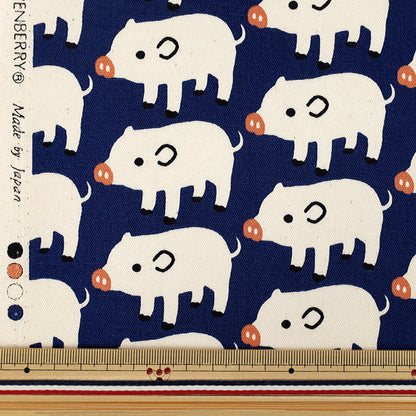 [الكمية من 5] الأقمشة "أكسفورد قطن غير مبيض Boo Boo Pig Navy B850576Z-1-4”