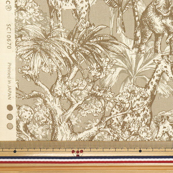 [Quantità a partire da 5] Tessuto 『Oxford Safari Beige Botanical SC10670S-A"