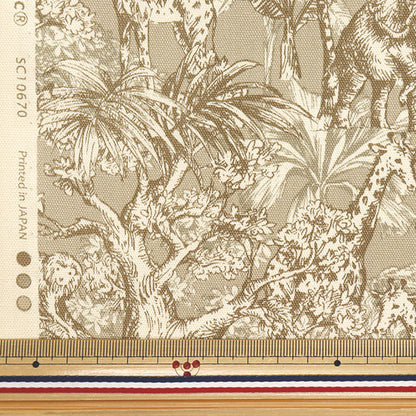 [Quantità a partire da 5] Tessuto 『Oxford Safari Beige Botanical SC10670S-A"
