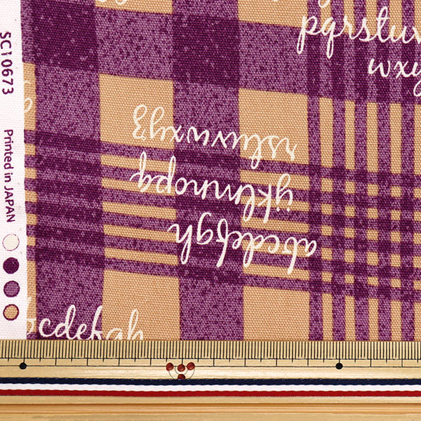 [الكمية تبدأ من 5] الأقمشة 『أكسفورد تحقق من ALPHABET APRICOT X PURPLE SC10673S-C"