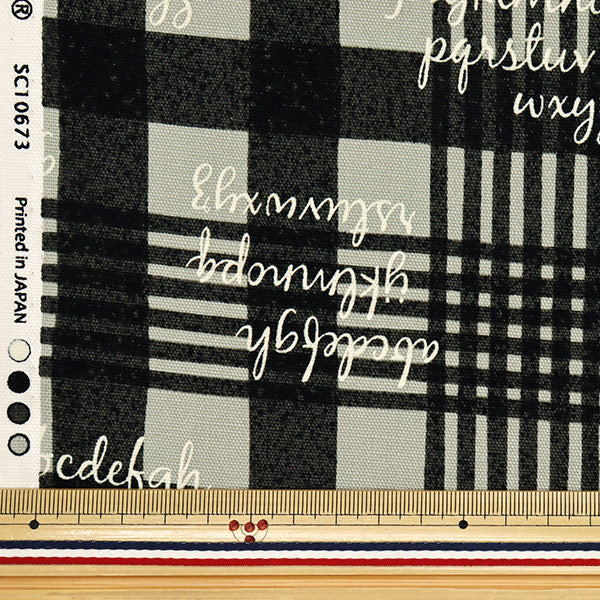 [الكمية تبدأ من 5] الأقمشة 『أكسفورد تحقق من ALPHABET GRAY X Black SC10673S-E"