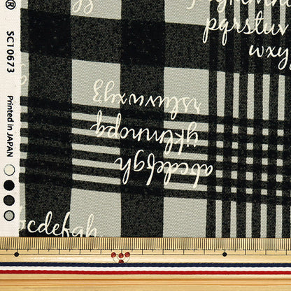 [الكمية تبدأ من 5] الأقمشة 『أكسفورد تحقق من ALPHABET GRAY X Black SC10673S-E"