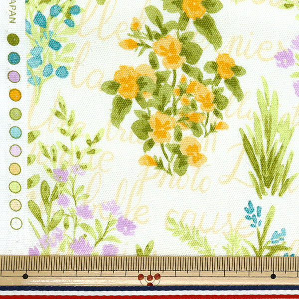 [Quantity starting from 5] Fabric 『Oxford Herb Bouquet Ivory x Green SC10671S-A"