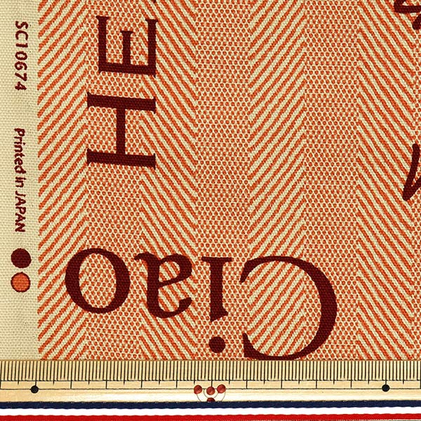 [Quantity starting from 5] Fabric 『Oxford Yarn die pattern Merci Red SC10674S-D"