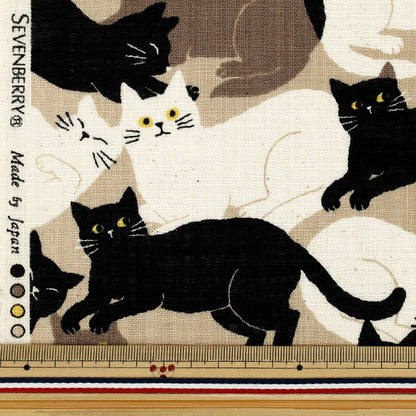 [Quantity starting from 5] Fabric "Linen Leek Love Goronyan Carnival Brown 850555-1-4"