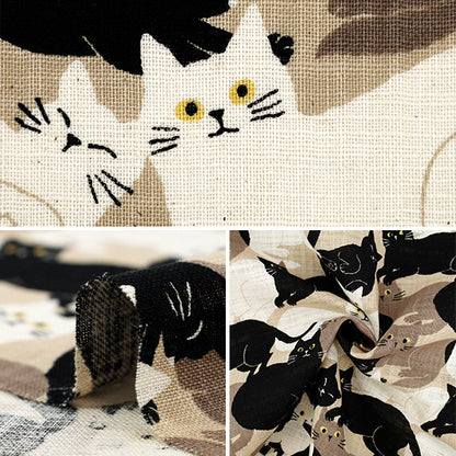 [Quantity starting from 5] Fabric "Linen Leek Love Goronyan Carnival Brown 850555-1-4"