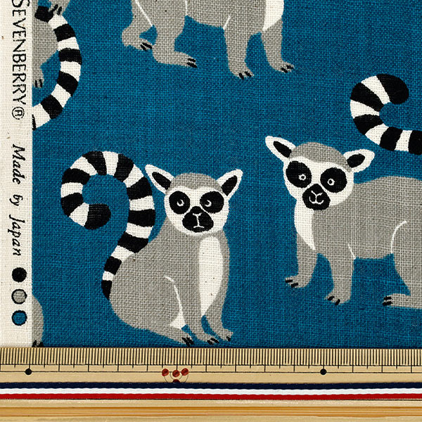 [Quantity starting from 5] Fabric "Linen-Lyk Lab Ring-Tailed Lemur Blue 850556-1-4"