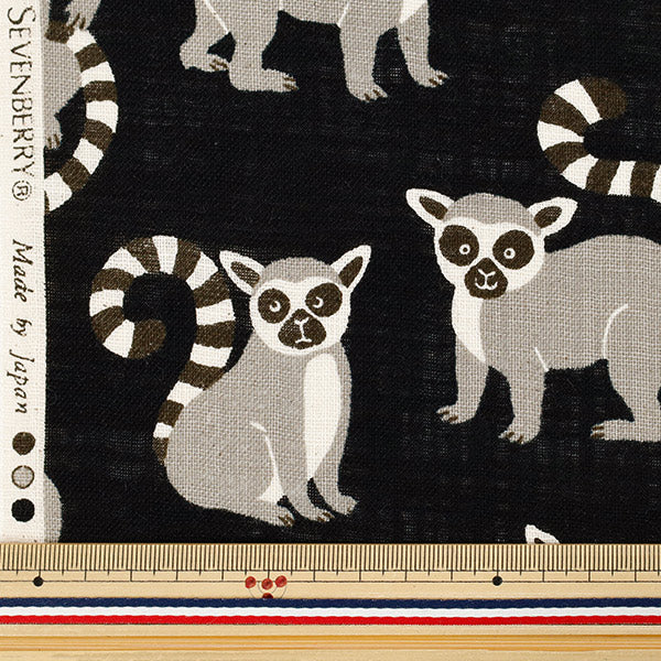 [Quantity starting from 5] Fabric "Linen-Lyk Lab Ring-Tailed Lemur Black 850556-1-5"
