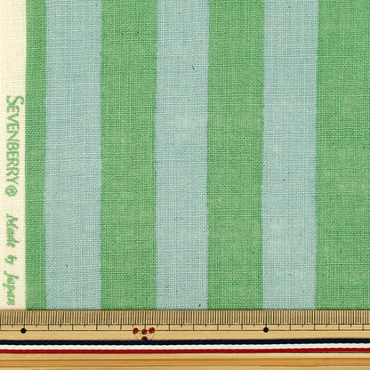 [Quantity starting from 5] Fabric "Linen-Like Lab Bicolor Stripe Green 83194-2-4"
