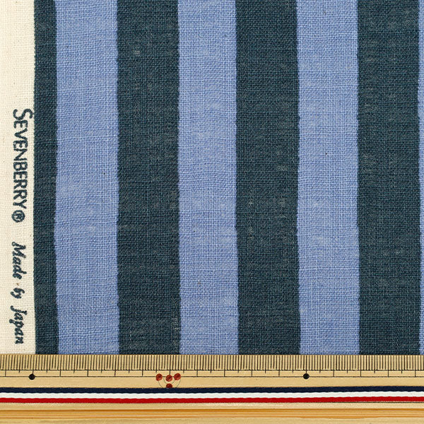 [Quantity starting from 5] Fabric "Linen-Like Lab Bicolor Stripe Navy 83194-2-5"