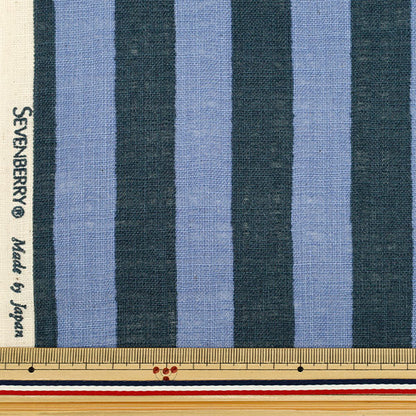 [Quantity starting from 5] Fabric "Linen-Like Lab Bicolor Stripe Navy 83194-2-5"