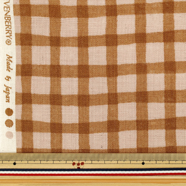 [Quantité à partir de 5] Tissu "Linelyk Lab Bicolor Check Brown 83194-3-3"
