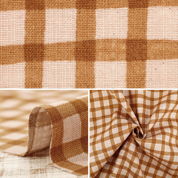 [Quantité à partir de 5] Tissu "Linelyk Lab Bicolor Check Brown 83194-3-3"