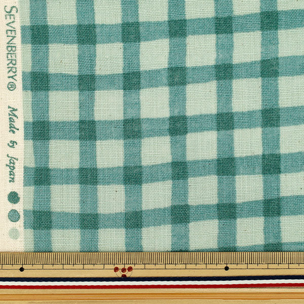 [Cantidad a partir de 5] Tela "Laboratorio de lino Bicolor Check Green 83194-3-4"