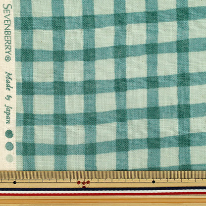 [Cantidad a partir de 5] Tela "Laboratorio de lino Bicolor Check Green 83194-3-4"