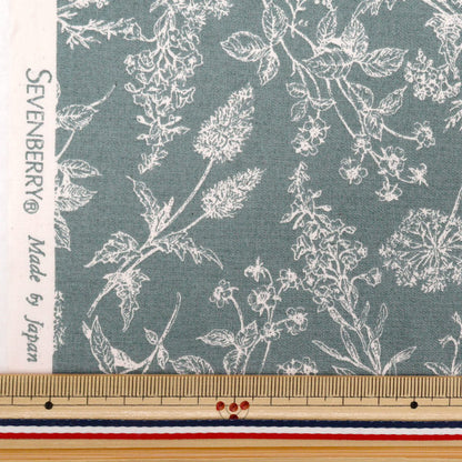 【数量5から】 生地 『ブロード ワイルドフラワー ブルーグレー 850544-1-3』