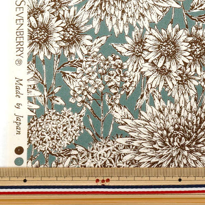 [Quantità a partire da 5] Tessuto "Broad Chrysanthemum Blue Grey 850545-1-4"